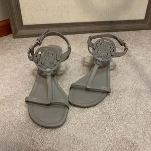 Tory Burch Grey Wedge Sandal